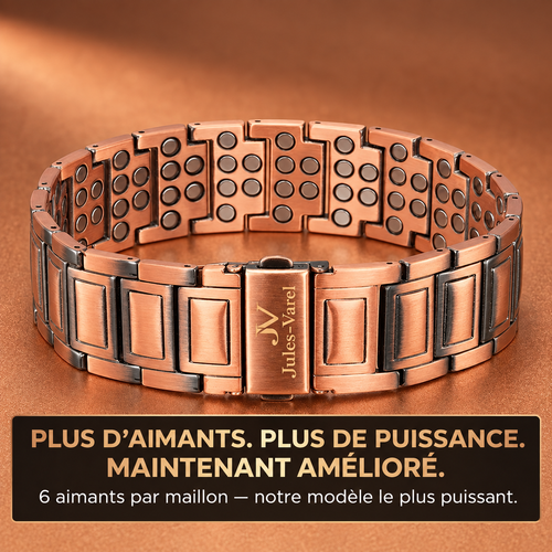 Bracelet Magnétique en Cuivre pour Homme - Triple Puissance